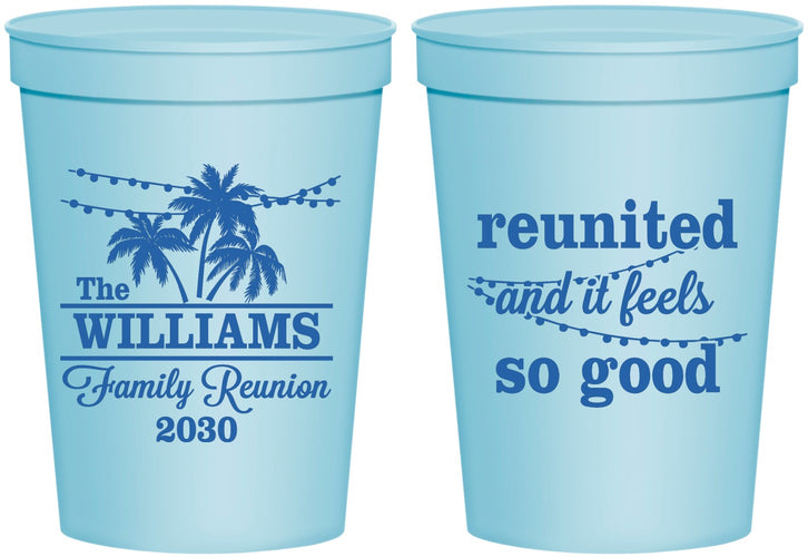 Personalized Family Reunion 16 oz Stadium Cups - Beach Reunited | 160010
