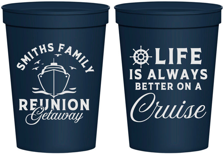 Personalized Family Reunion 16 oz Stadium Cups - Cruise Nautical | 160022