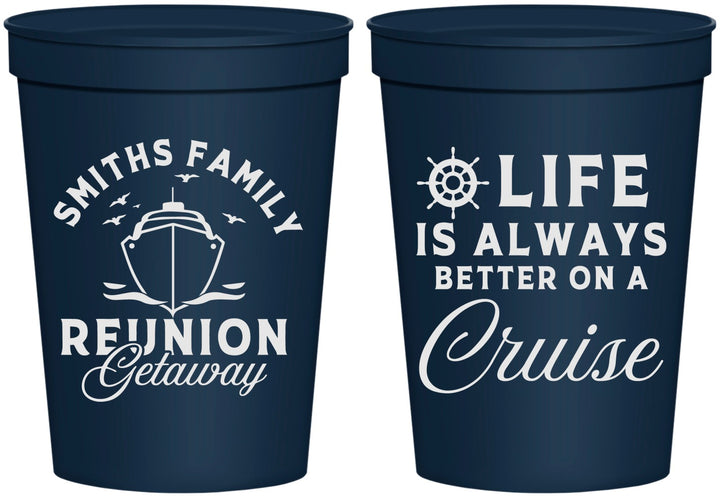 Personalized Family Reunion 16 oz Stadium Cups - Cruise Nautical | 160022