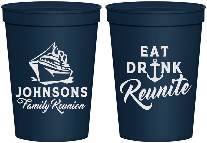 Personalized Family Reunion 16 oz Stadium Cups - Cruise Nautical | 160023