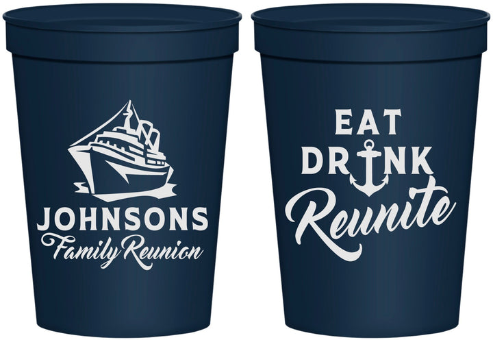 Personalized Family Reunion 16 oz Stadium Cups - Cruise Nautical | 160023