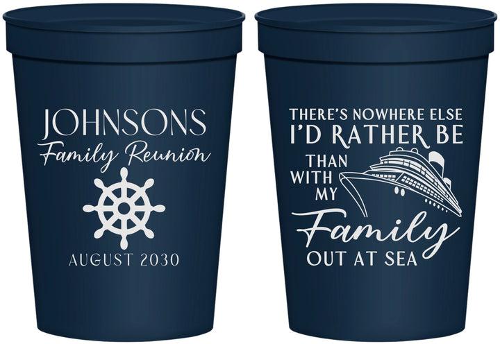 Personalized Family Reunion 16 oz Stadium Cups - Cruise Nautical | 160024