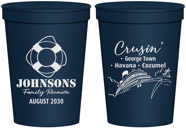 Personalized Family Reunion 16 oz Stadium Cups - Cruise Crusin | 160025