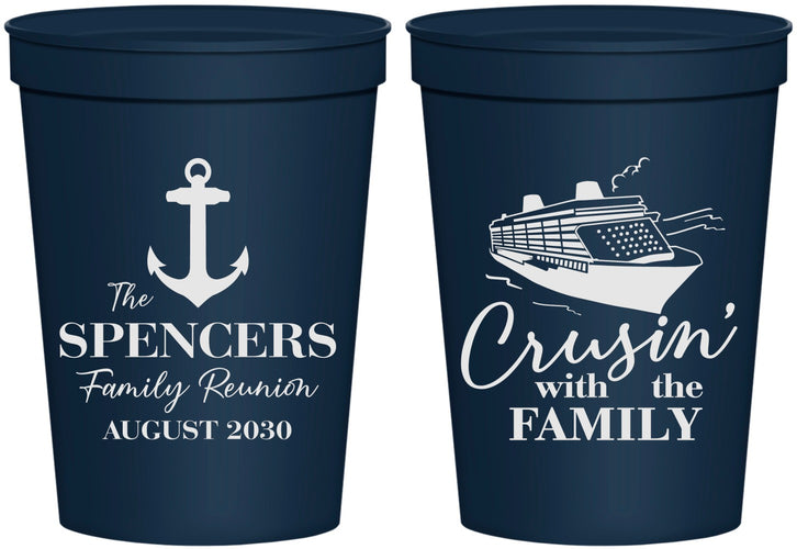 Personalized Family Reunion 16 oz Stadium Cups - Cruise Crusin | 160026