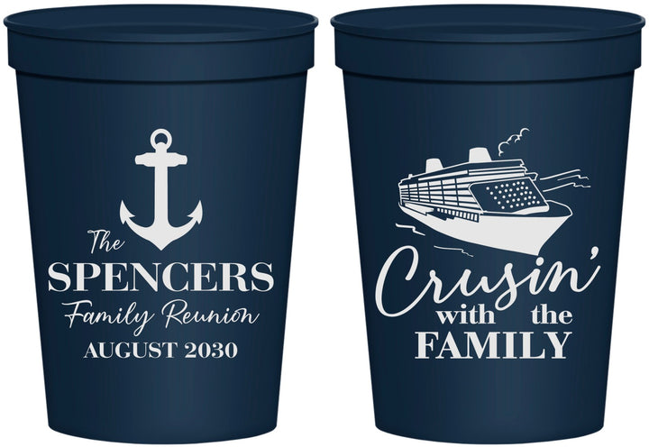 Personalized Family Reunion 16 oz Stadium Cups - Cruise Crusin | 160026