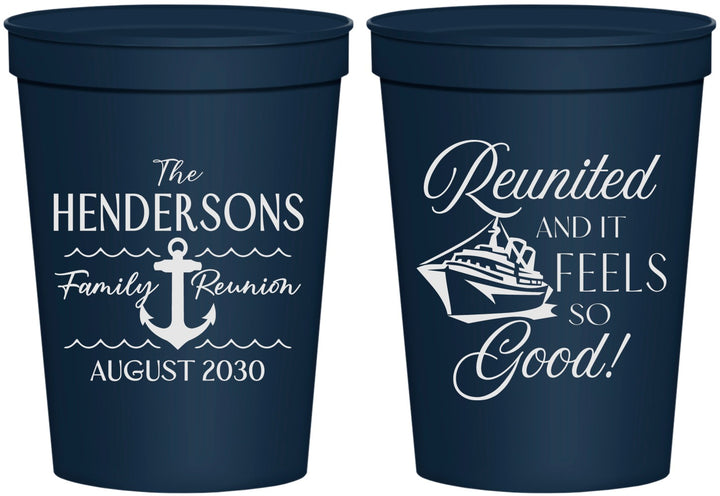 Personalized Family Reunion 16 oz Stadium Cups - Cruise Anchor | 160027