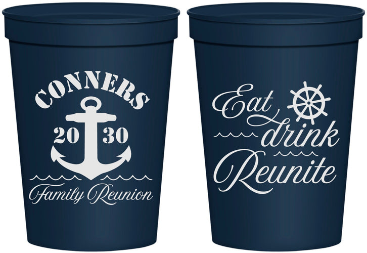 Personalized Family Reunion 16 oz Stadium Cups - Cruise Anchor | 160028