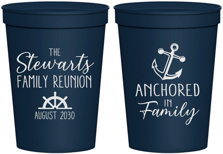 Personalized Family Reunion 16 oz Stadium Cups - Cruise Anchor | 160029