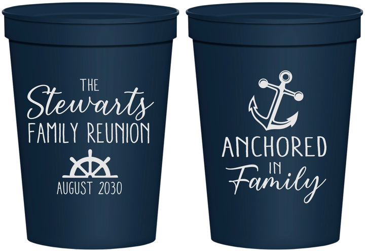Personalized Family Reunion 16 oz Stadium Cups - Cruise Anchor | 160029