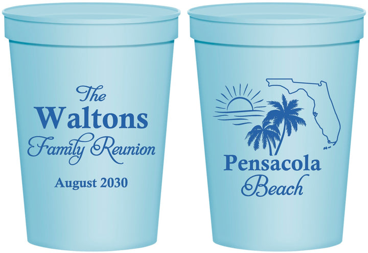 Personalized Family Reunion 16 oz Stadium Cups - Florida Beach | 160036
