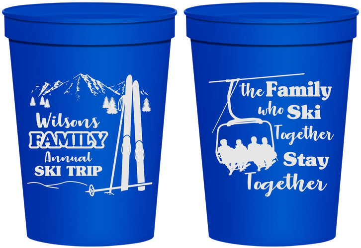 Personalized Family Reunion 16 oz Stadium Cups - Ski Trip | 160040