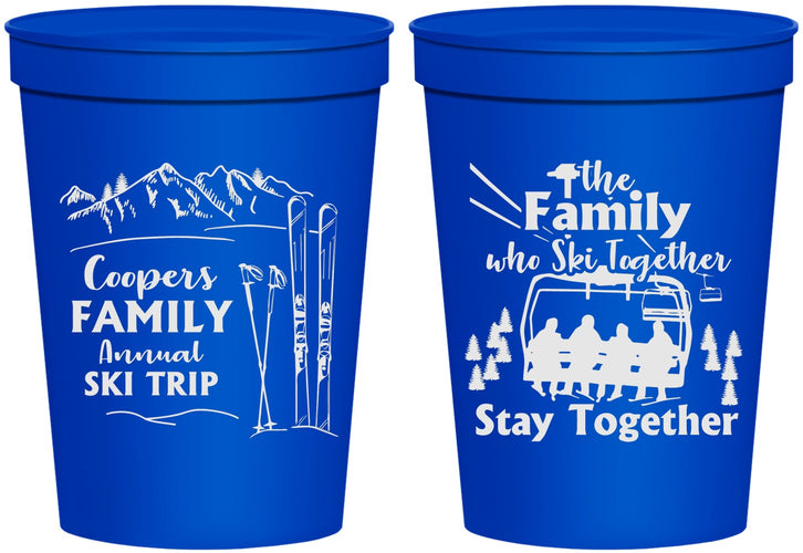 Personalized Family Reunion 16 oz Stadium Cups - Ski Trip | 160041