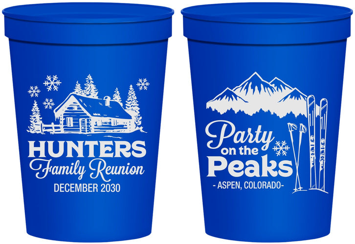 Personalized Family Reunion 16 oz Stadium Cups - Ski Trip | 160042