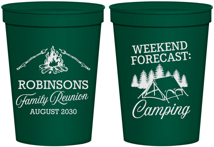 Personalized Family Reunion 16 oz Stadium Cups - Camping | 160044