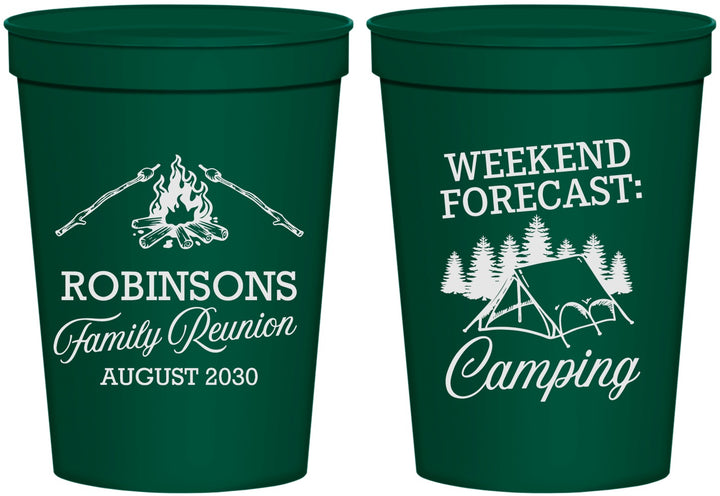 Personalized Family Reunion 16 oz Stadium Cups - Camping | 160044