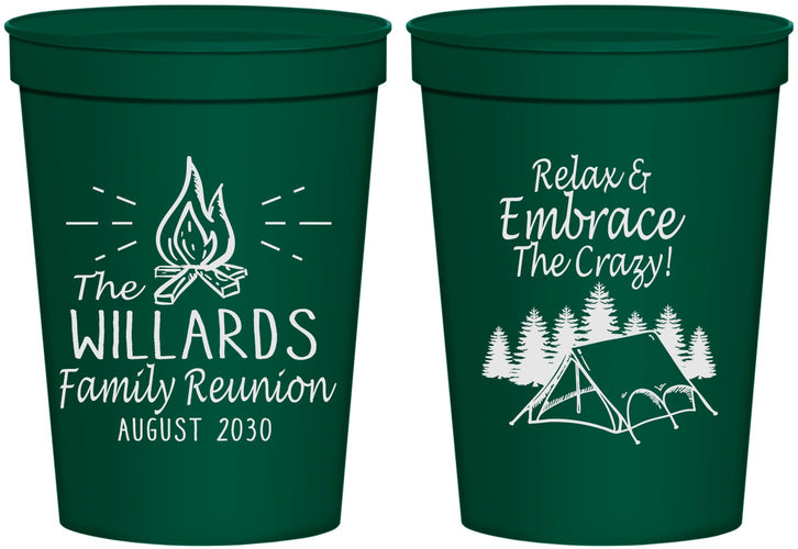 Personalized Family Reunion 16 oz Stadium Cups - Camping | 160045