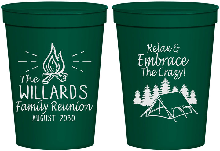 Personalized Family Reunion 16 oz Stadium Cups - Camping | 160045
