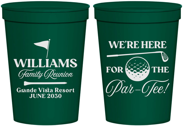 Personalized Family Reunion 16 oz Stadium Cups - Golf | 160047