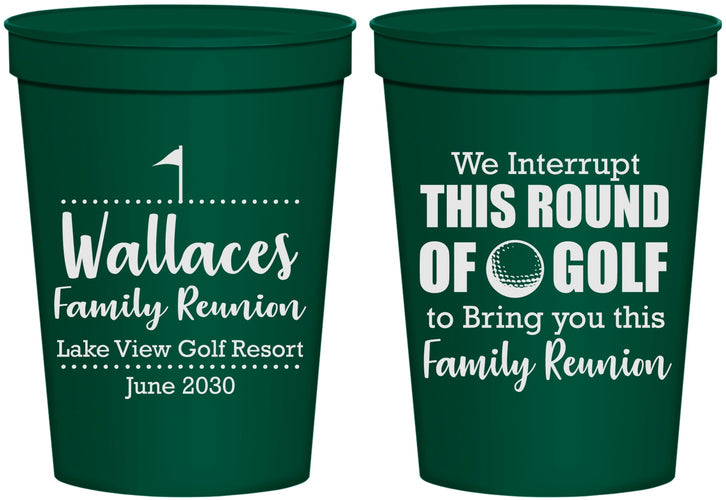 Personalized Family Reunion 16 oz Stadium Cups - Golf | 160048