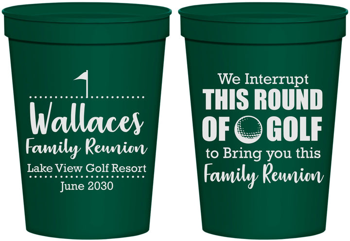 Personalized Family Reunion 16 oz Stadium Cups - Golf | 160048
