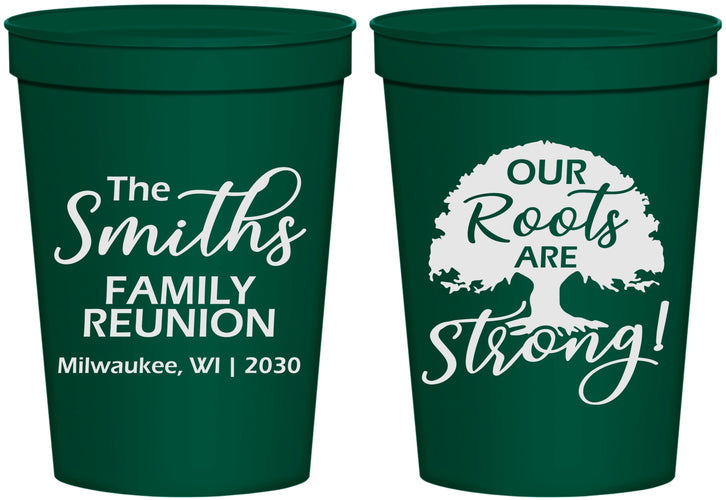 Personalized Family Reunion 16 oz Stadium Cups - Our Roots Are Strong | 160051