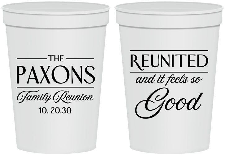 Personalized Family Reunion 16 oz Stadium Cups - Reunited Feels So Good | 160052