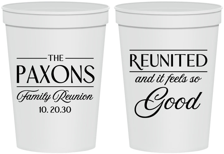 Personalized Family Reunion 16 oz Stadium Cups - Reunited Feels So Good | 160052