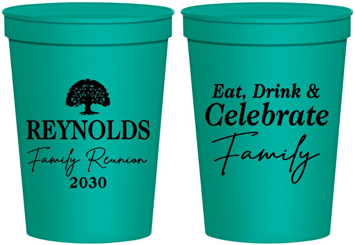 Personalized Family Reunion 16 oz Stadium Cups - Eat Drink Celebrate | 160053