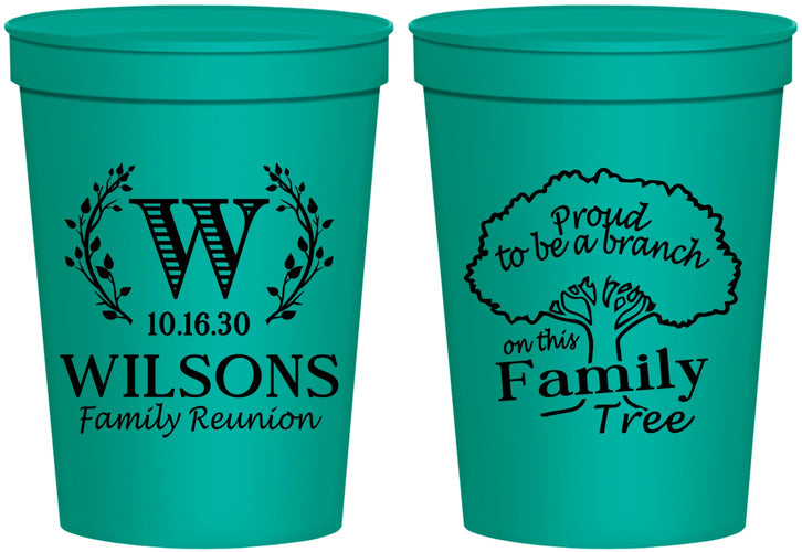 Personalized Family Reunion 16 oz Stadium Cups - Monogram Tree | 160056