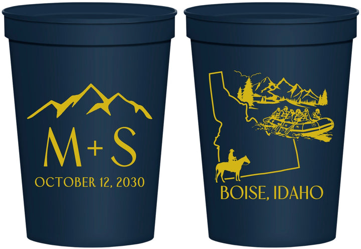 Personalized Wedding 16 oz Stadium Cups - Idaho | 161