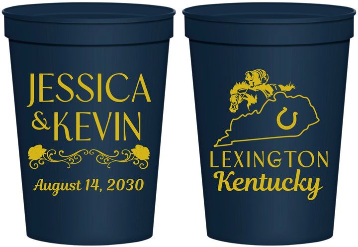 Personalized Wedding 16 oz Stadium Cups - Kentucky | 166
