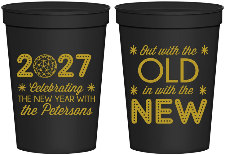 Personalized New Years 16 oz Stadium Cups - 2027 Out With The Old | 170000