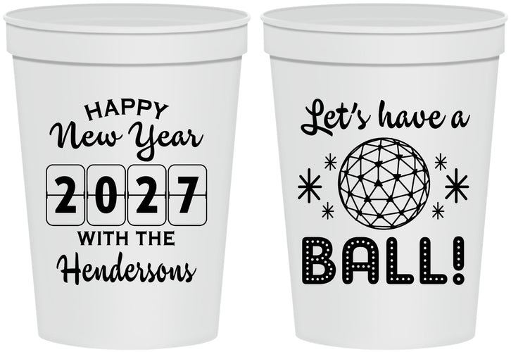 Personalized New Years 16 oz Stadium Cups - 2027 Lets Have A Ball | 170001