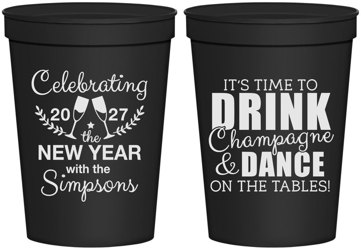 Personalized New Years 16 oz Stadium Cups - 2027 Drink Dance | 170002