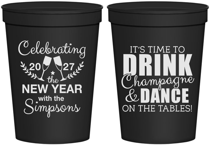 Personalized New Years 16 oz Stadium Cups - 2027 Drink Dance | 170002