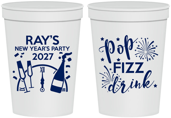 Personalized New Years 16 oz Stadium Cups - 2027 Pop Fizz Drink | 170007
