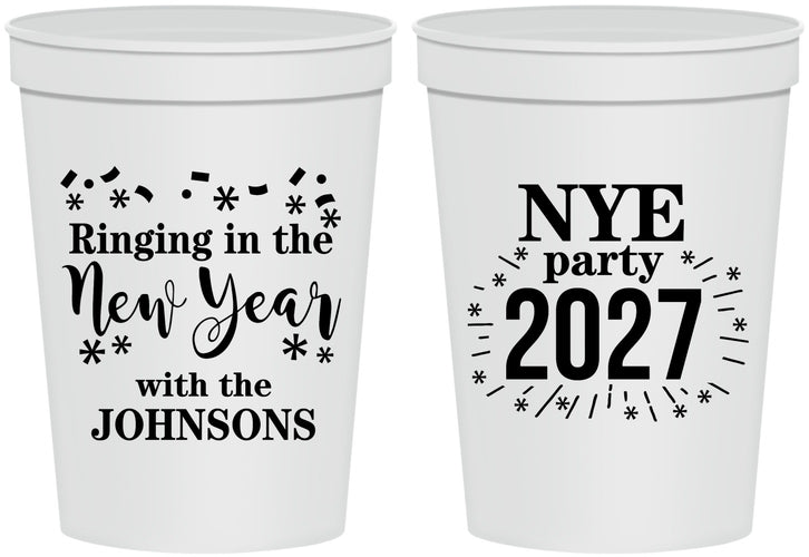 Personalized New Years 16 oz Stadium Cups - 2027 Ringing In | 170013