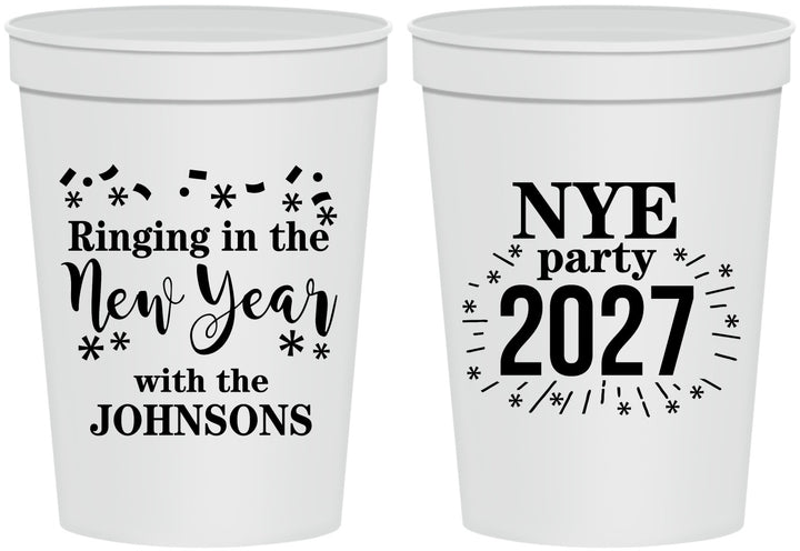 Personalized New Years 16 oz Stadium Cups - 2027 Ringing In | 170013