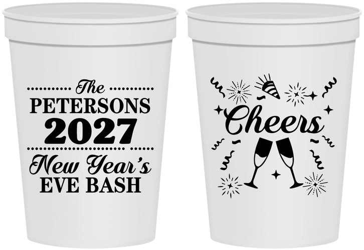 Personalized New Years 16 oz Stadium Cups - 2027 Cheers | 170017