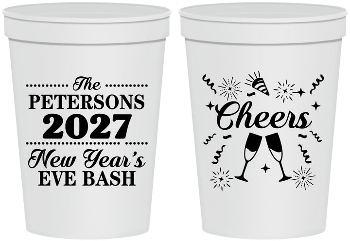 Personalized New Years 16 oz Stadium Cups - 2027 Cheers | 170017