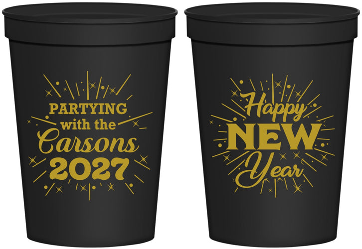 Personalized New Years 16 oz Stadium Cups - 2027 Nye | 170020