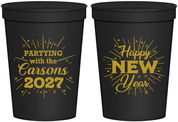 Personalized New Years 16 oz Stadium Cups - 2027 Nye | 170020
