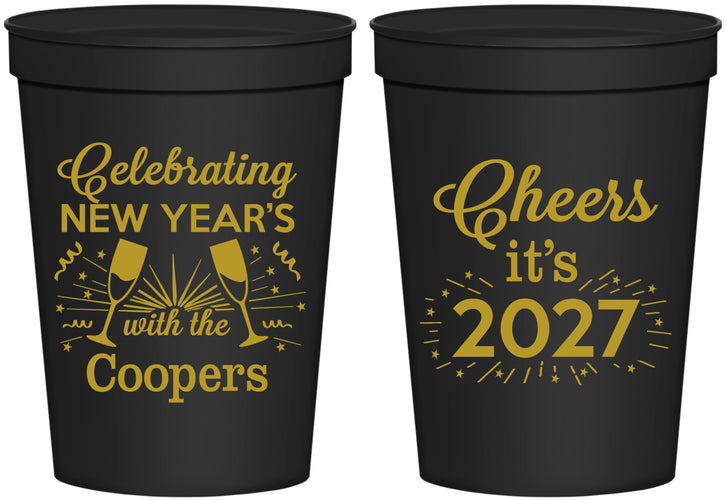 Personalized New Years 16 oz Stadium Cups - 2027 Cheers | 170024