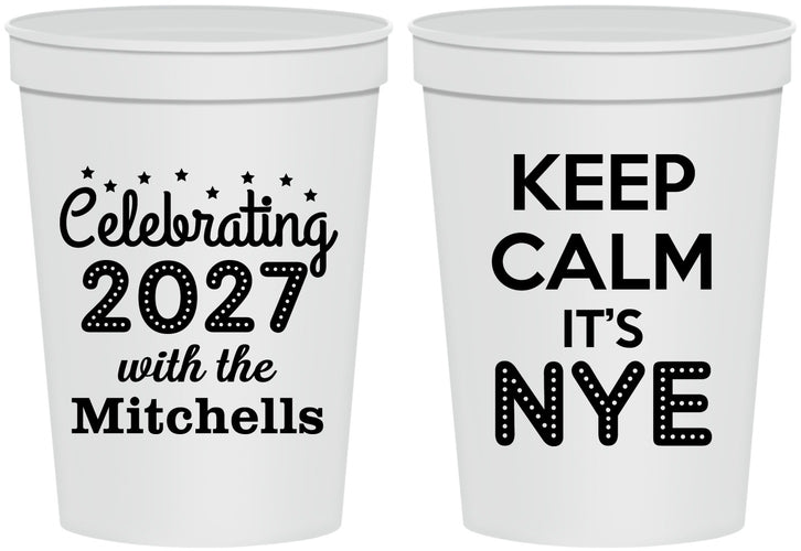 Personalized New Years 16 oz Stadium Cups - 2027 Nye | 170025