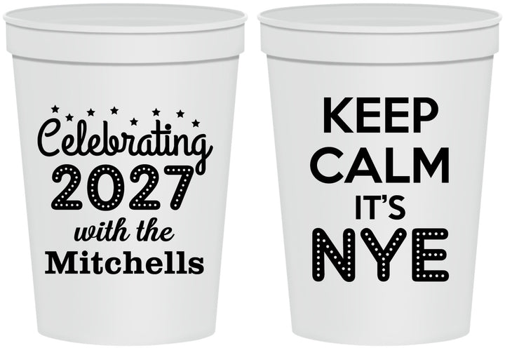 Personalized New Years 16 oz Stadium Cups - 2027 Nye | 170025