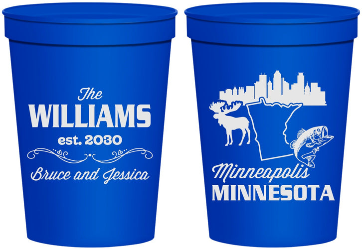 Personalized Wedding 16 oz Stadium Cups - Minnesota | 172