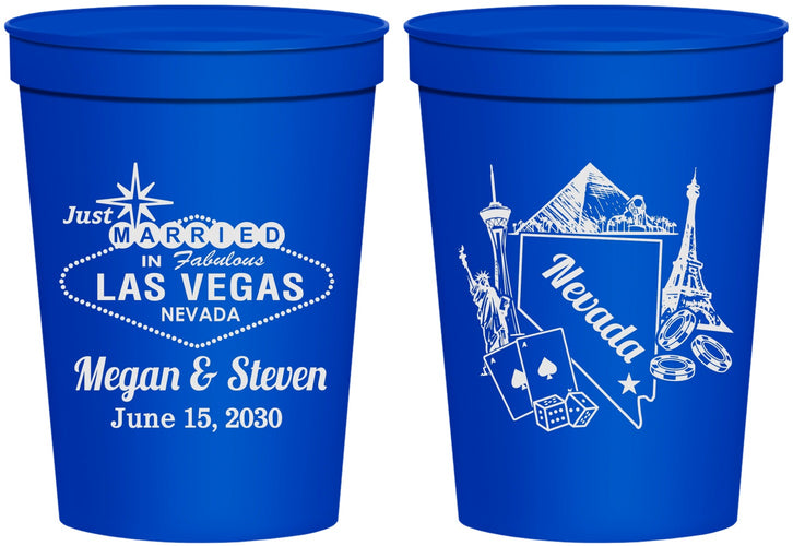 Personalized Wedding 16 oz Stadium Cups - Nevada | 177
