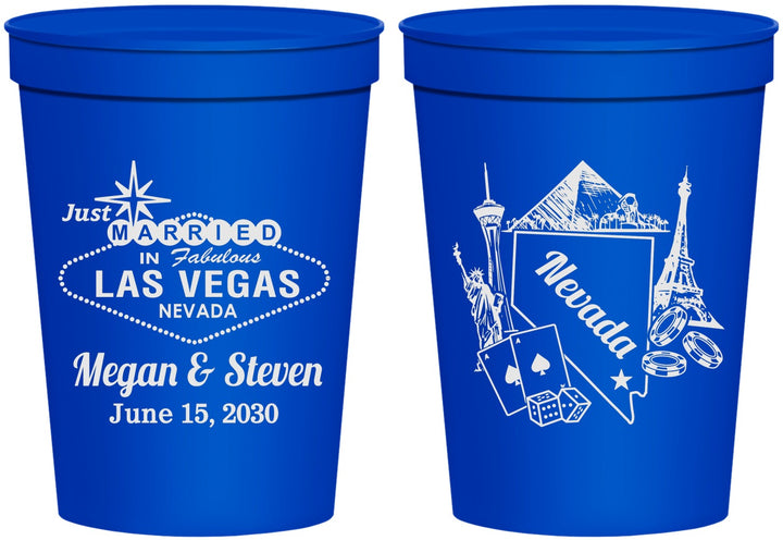 Personalized Wedding 16 oz Stadium Cups - Nevada | 177