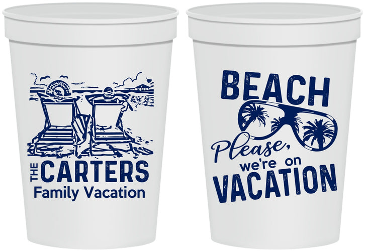 Personalized Family Vacation 16 oz Stadium Cups - Relax We Are On Vacation | 180006