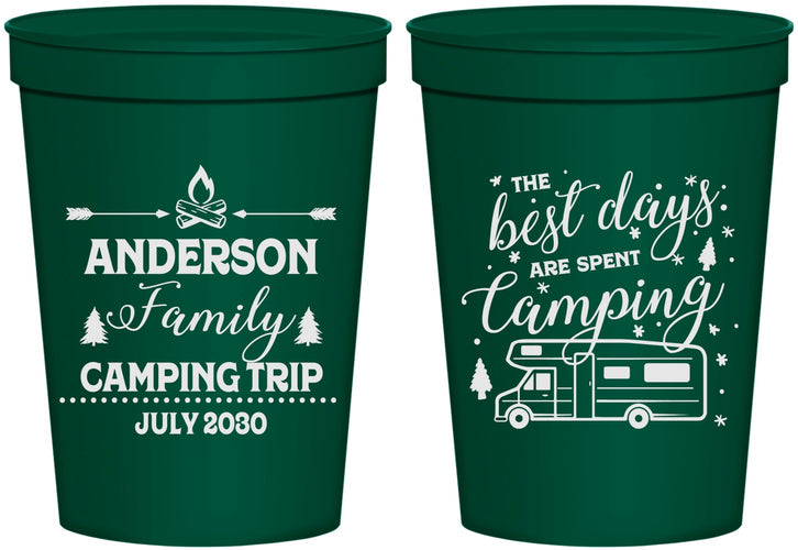 Personalized Family Vacation 16 oz Stadium Cups - Camping Trip | 180017
